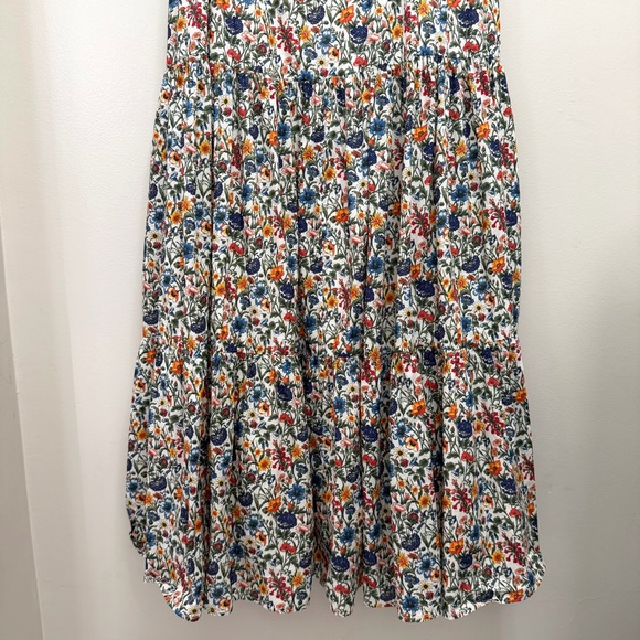 J. Crew Liberty Rachel Tie Front Midi Sun Dress Floral Multi Size 4 - Picture 5 of 10